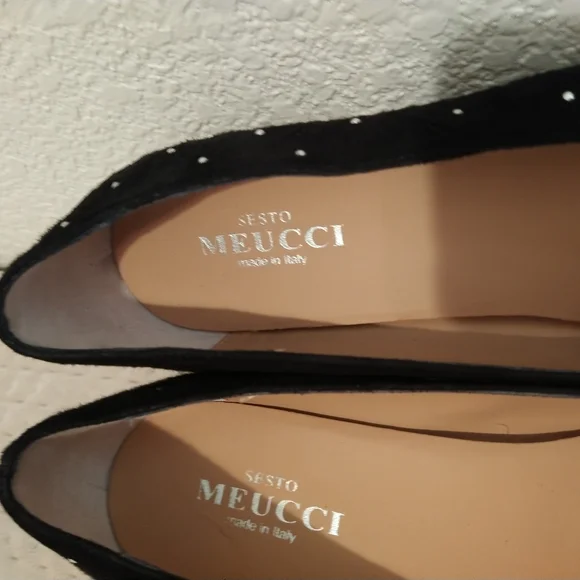 Sesto Meucci Studded Pumps Flats Leather Suede Sz 9.5 NWB - Picture 7 of 9